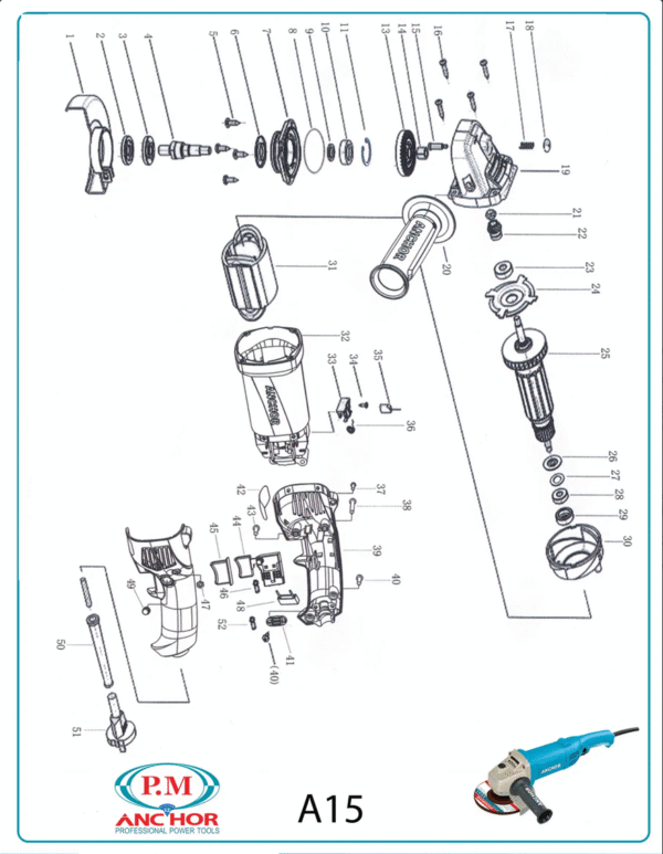 مینی فرز A15 آنکور  دسته بلند-کد 41 - Image 2