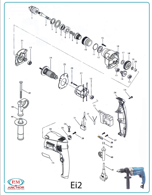 دریل 13 گیربکسی Ei2 آنکور -کد 54 - Image 2