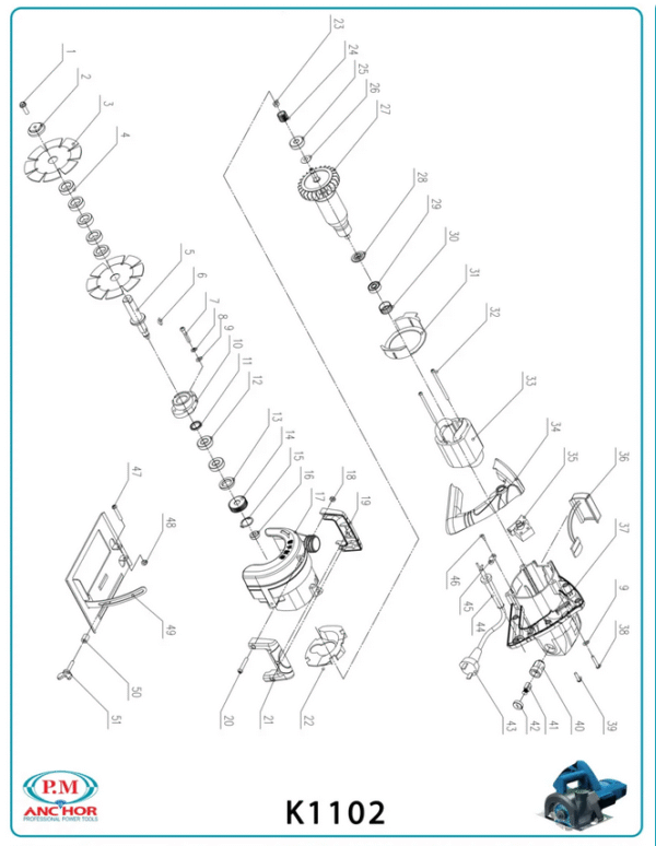 شیارزن 2 تیغ k1102 پی ام -کد 122 - Image 2