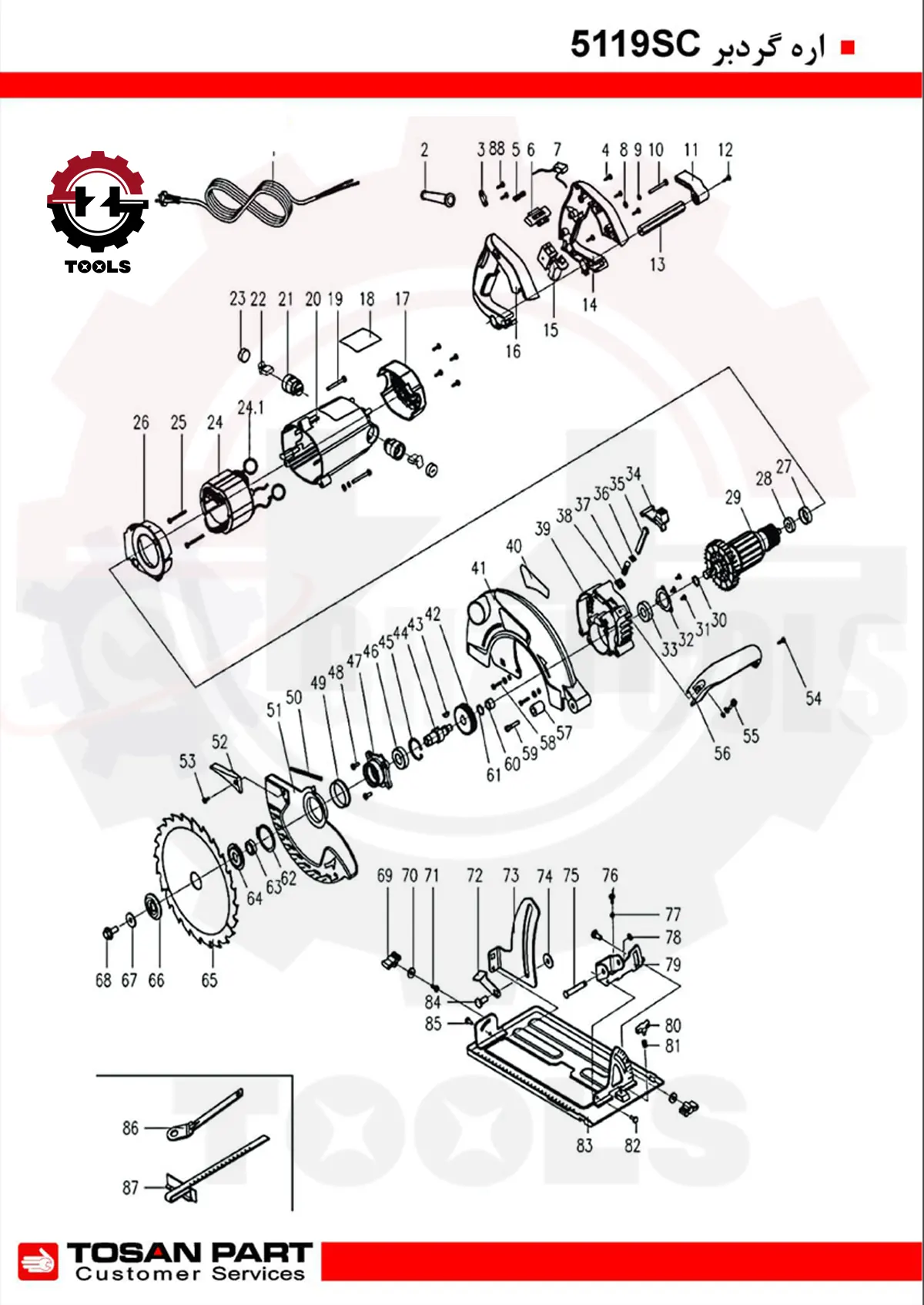 اره گرد بر توسن مدل 5119SC