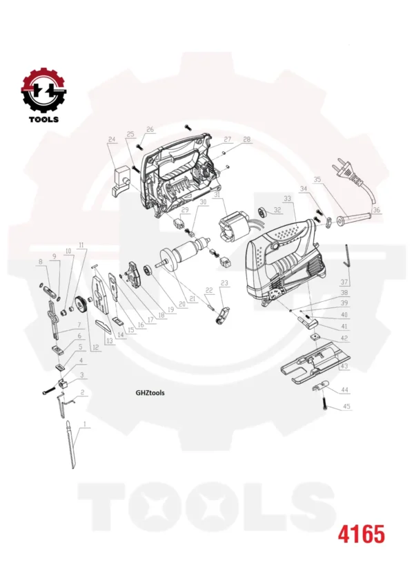 نقشه انفجاری اره عمود بر 4165 رونیکس