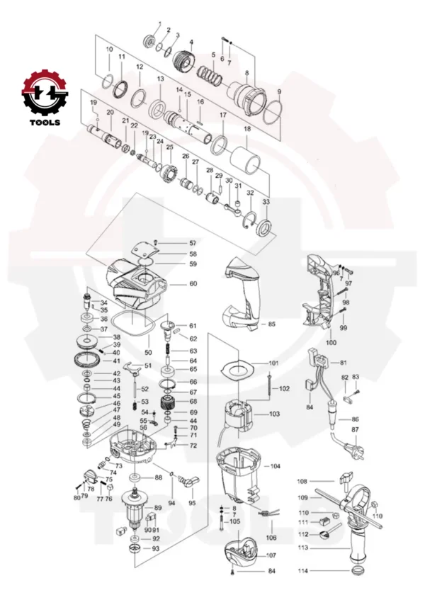 نقشه انفجاری بتن کن 1028 نک NEk