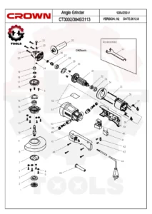 نقشه انفجاری مینی فرز کرون CT13008